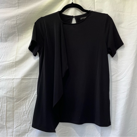 Banana Republic Black Slinky Shirt with Fun Detail Size Small - Picture 9 of 11
